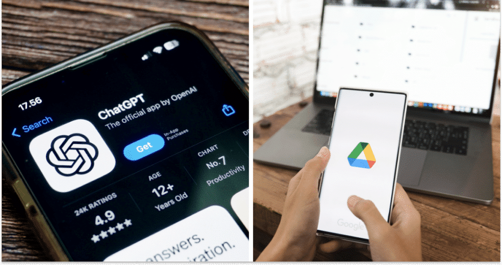 ChatGPT, Google Drive, колаж
