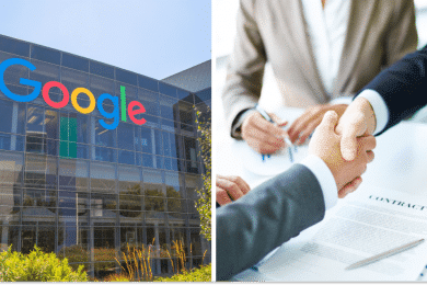 Google, ділова угода – фотоконцепт, колаж