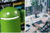 Android – фотоконцепт, розробник за роботою, колаж