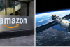 Amazon, космічний супутник, колаж